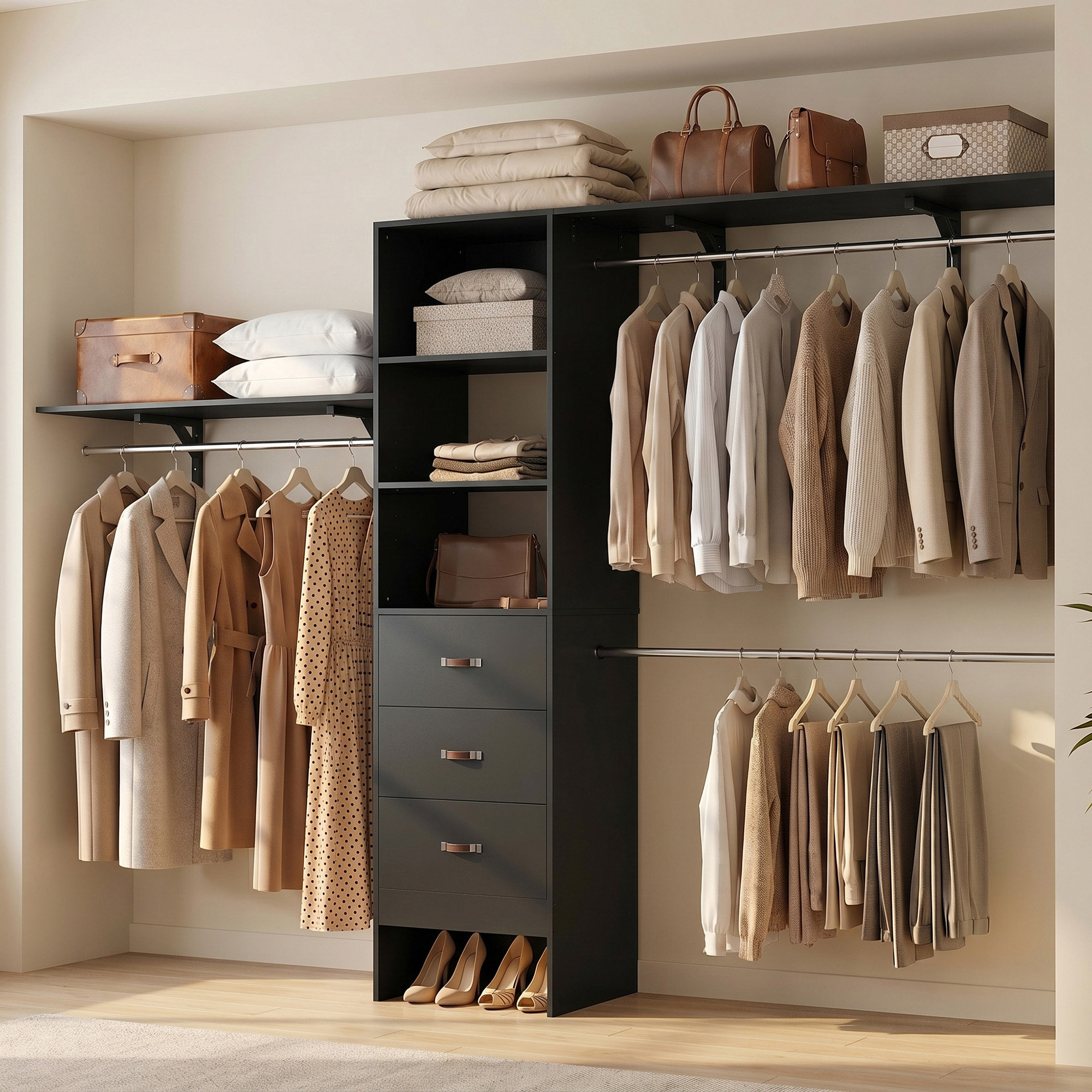 Rebrilliant Quion 20.2 - 120 '' W Closet System & Reviews | Wayfair